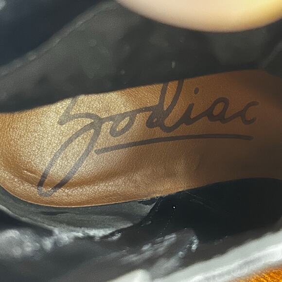 Zodiac Boots Size 9 Gemma Side Zip Chic Cool Leather Buckle Goth Emo Lug Sole - Picture 10 of 11